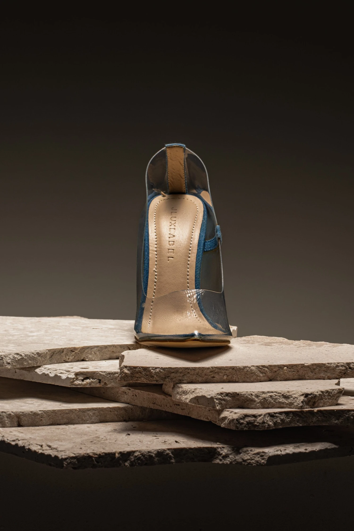 Dark Denim Walk The Line Clear Pumps 4 Dark Denim Walk The Line Clear Pumps - Image 4