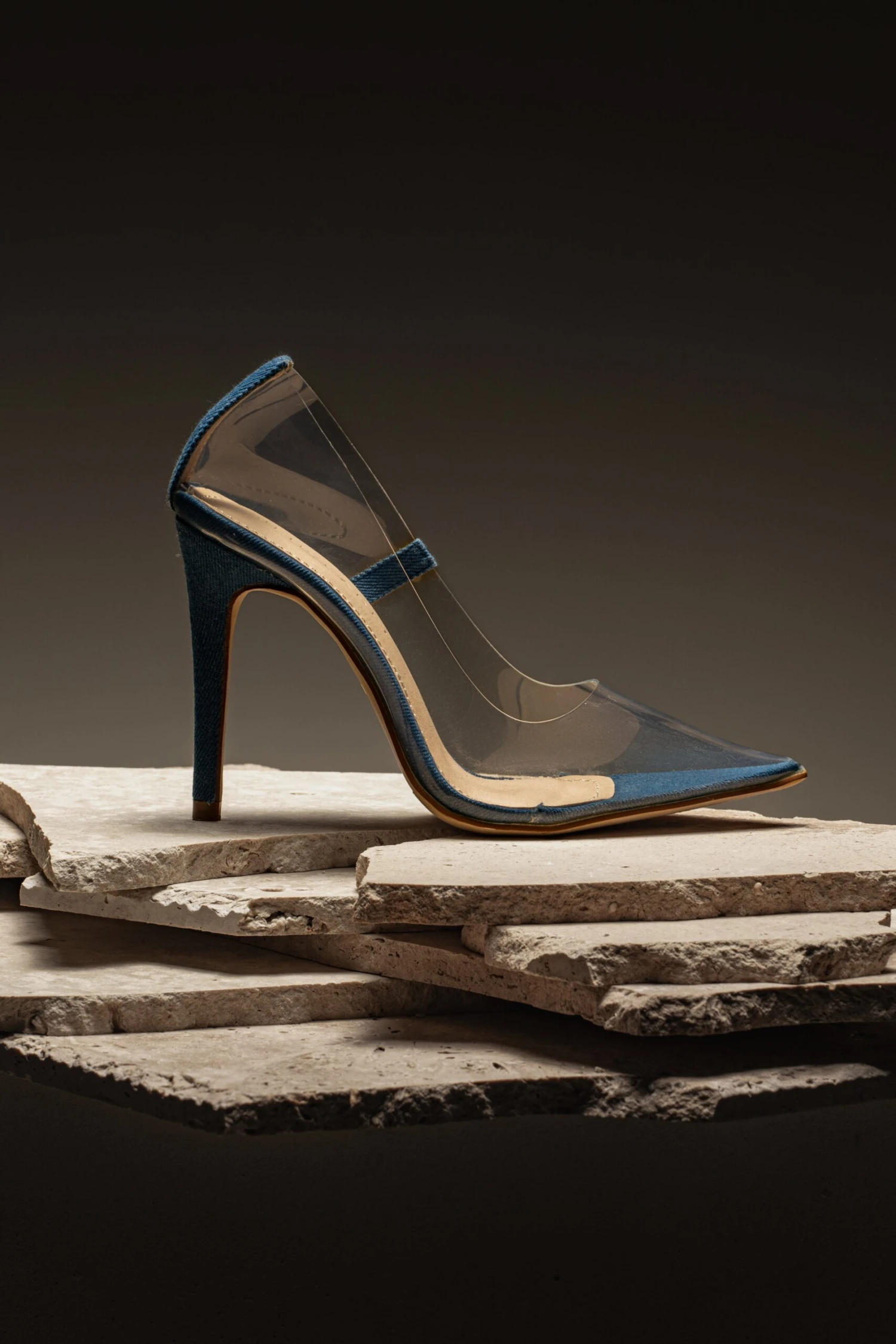 Dark Denim Walk The Line Clear Pumps 6 Dark Denim Walk The Line Clear Pumps - Image 6