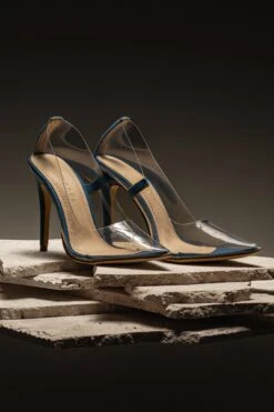 Dark Denim Walk The Line Clear Pumps 11 Dark Denim Walk The Line Clear Pumps -Jluxlabel Sale Store ACCESSORIES APR32023 SHOES 23