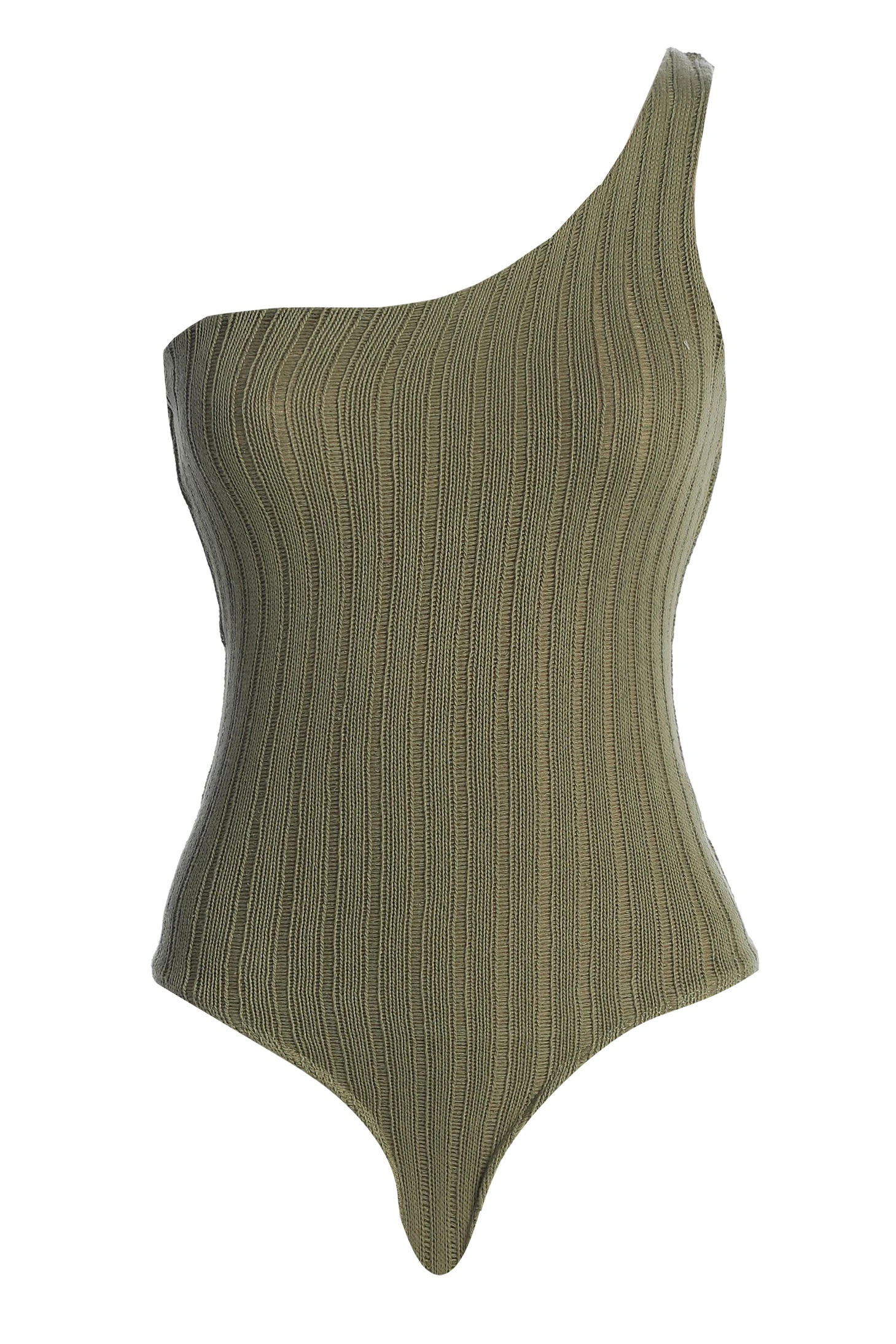 Olive Malibu Nights One Shoulder Bodysuit 3 Olive Malibu Nights One Shoulder Bodysuit - Image 3
