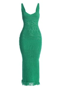 Green Ballari Crochet Knit Maxi Dress -Jluxlabel Sale Store IMG 3616copy