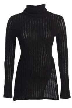 Black One Call Away Ribbed Turtleneck Top -Jluxlabel Sale Store IMG 3645copy