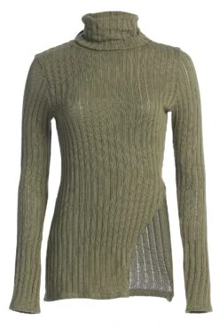 Olive One Call Away Ribbed Turtleneck Top -Jluxlabel Sale Store IMG 3647copy