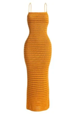Apricot Palmas Crochet Maxi Dress -Jluxlabel Sale Store IMG 7683copy