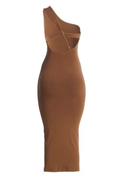 Pecan Meara One Shoulder Dress -Jluxlabel Sale Store IMG 8035copy