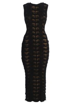 Black Mykonos Crochet Midi Dress -Jluxlabel Sale Store IMG 9390 copy