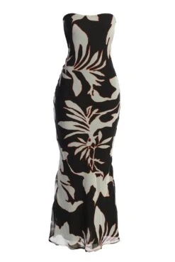 Ivory Floral Break Free Strapless Maxi Dress -Jluxlabel Sale Store IMG 9819copy