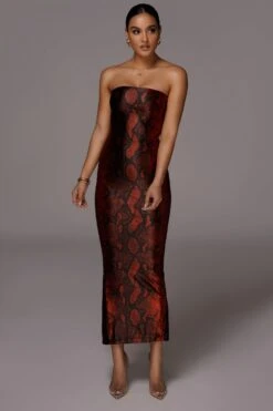Red Bianca Snakeskin Slit Dress 13 Red Bianca Snakeskin Slit Dress -Jluxlabel Sale Store JLUXLABEL PRODUCT MAR172020 1681