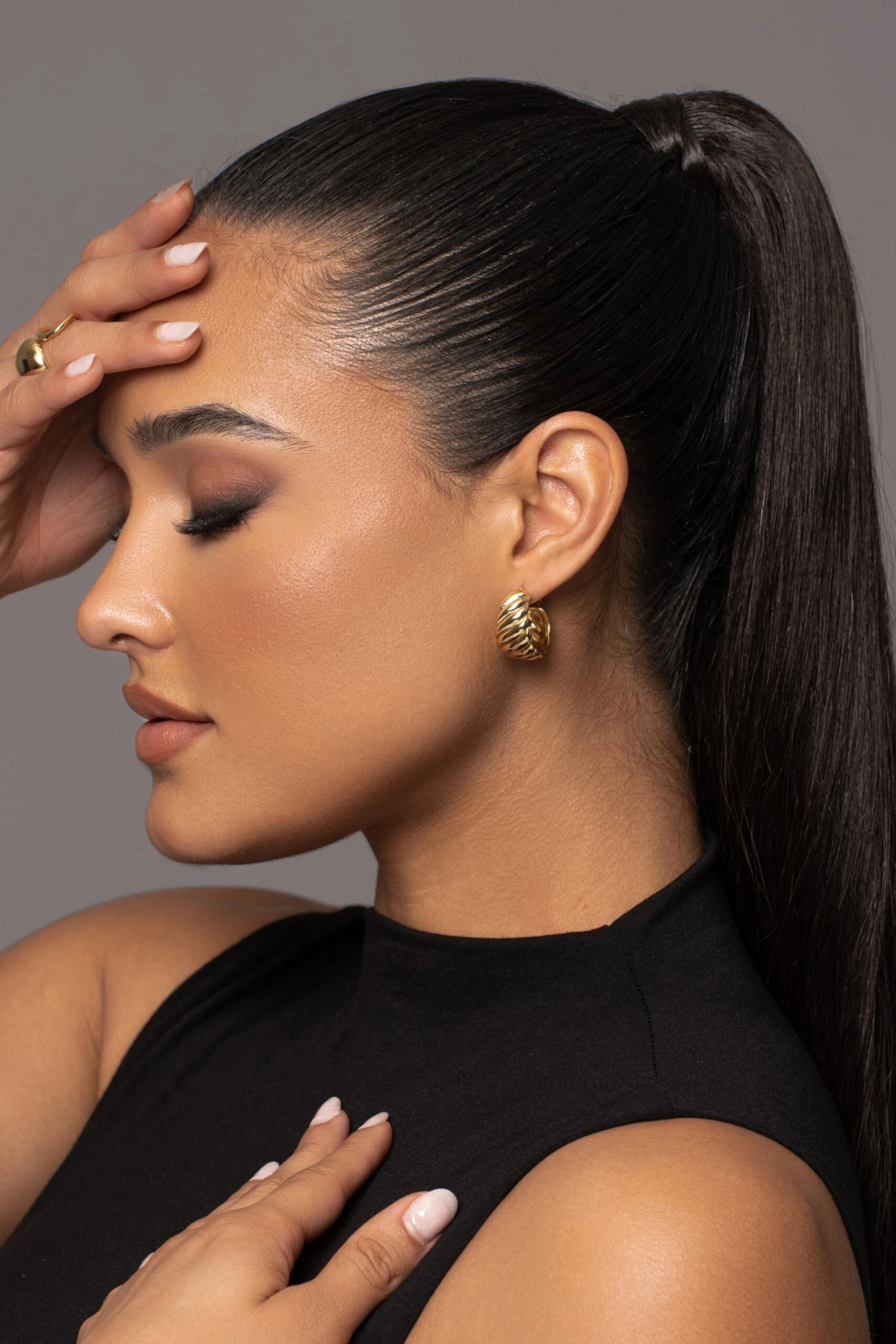 Gold Leni Croissant Earrings 1 Gold Leni Croissant Earrings