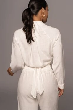 Ivory Soho Front Tied Woven Top -Jluxlabel Sale Store PRODUCT APR152022 179