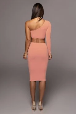 Peach Yours Truly Midi Dress -Jluxlabel Sale Store PRODUCT AUG 10 2022 53 PEACH