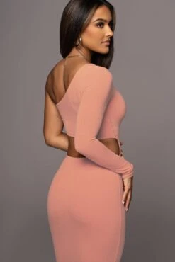 Peach Yours Truly Midi Dress -Jluxlabel Sale Store PRODUCT AUG 10 2022 54 PEACH