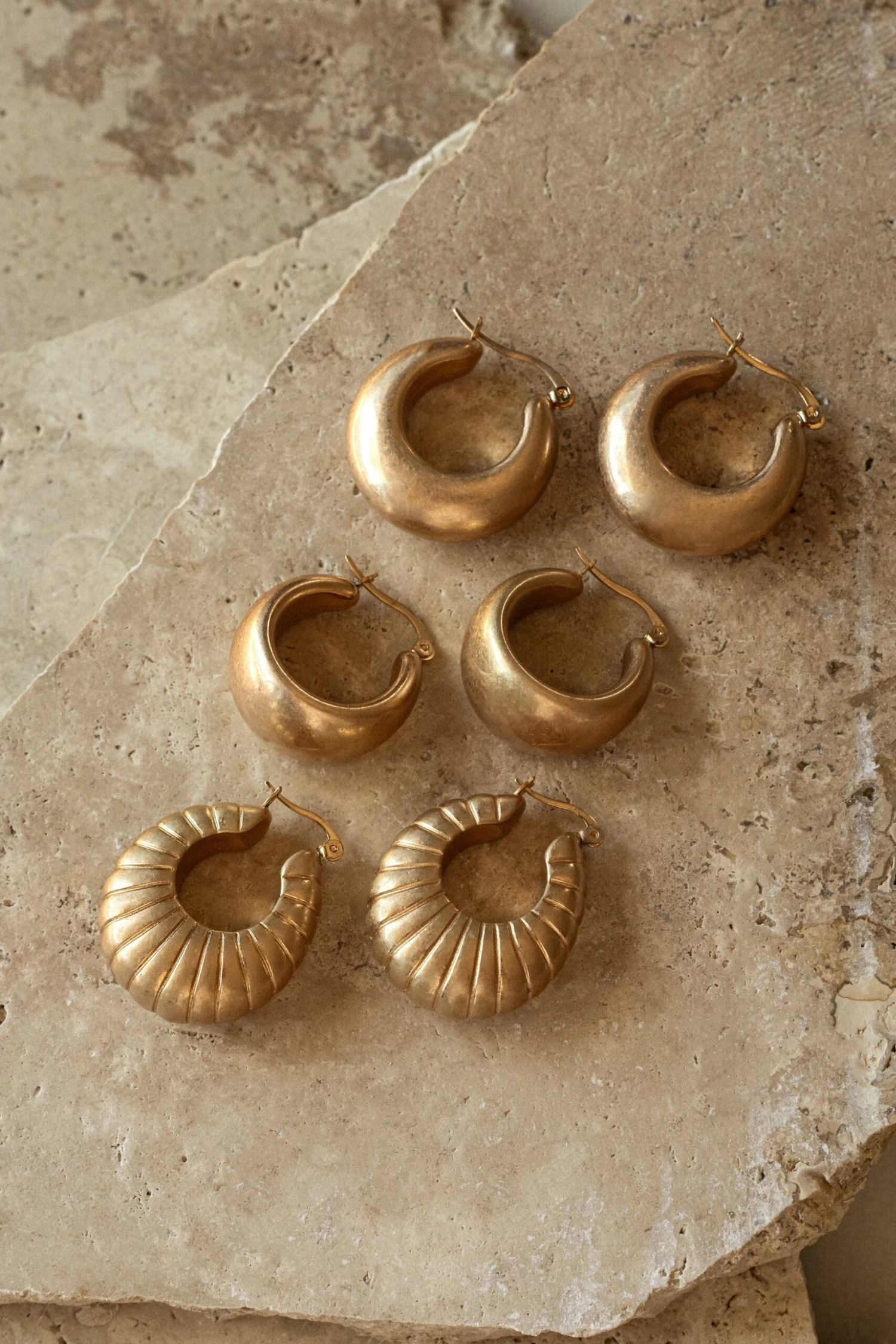 Gold Cera 3-Piece Earring Set 1 Gold Cera 3-Piece Earring Set