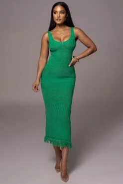 Green Ballari Crochet Knit Maxi Dress -Jluxlabel Sale Store PRODUCT AUG72023 ASAP 2