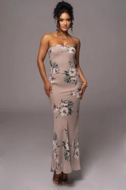 Purple Floral Break Free Strapless Maxi Dress