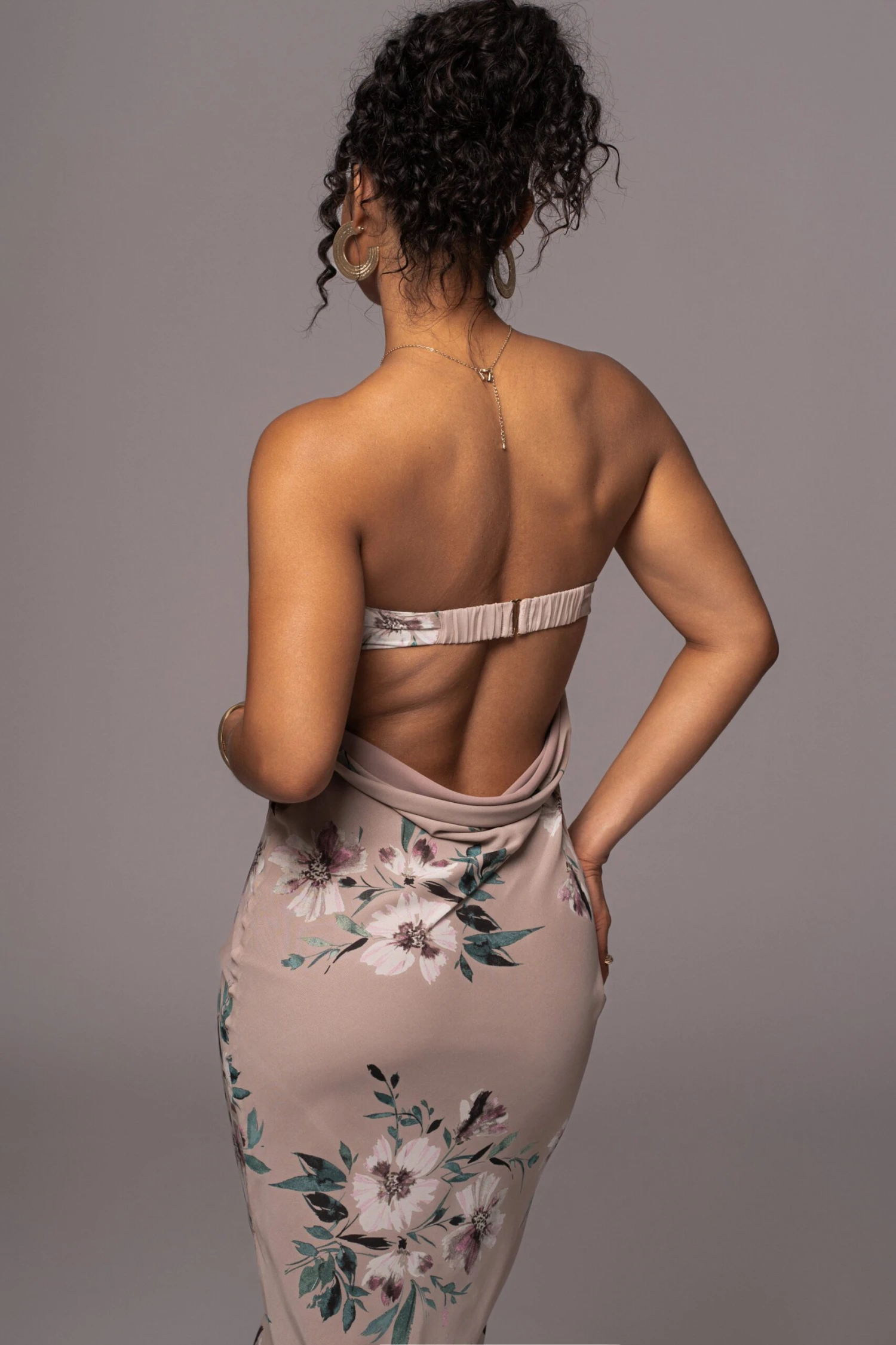 Purple Floral Break Free Strapless Maxi Dress 2 Purple Floral Break Free Strapless Maxi Dress - Image 2