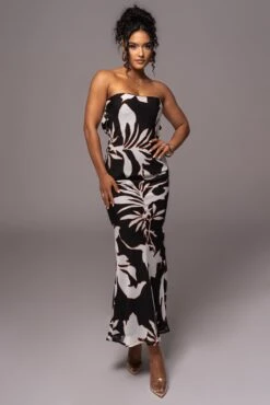 Ivory Floral Break Free Strapless Maxi Dress -Jluxlabel Sale Store PRODUCT JUL112023 CHIFFON 2