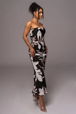 Ivory Floral Break Free Strapless Maxi Dress -Jluxlabel Sale Store PRODUCT JUL112023 CHIFFON 3