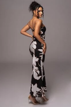 Ivory Floral Break Free Strapless Maxi Dress -Jluxlabel Sale Store PRODUCT JUL112023 CHIFFON 4