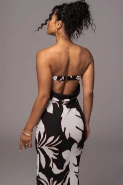 Ivory Floral Break Free Strapless Maxi Dress -Jluxlabel Sale Store PRODUCT JUL112023 CHIFFON 7