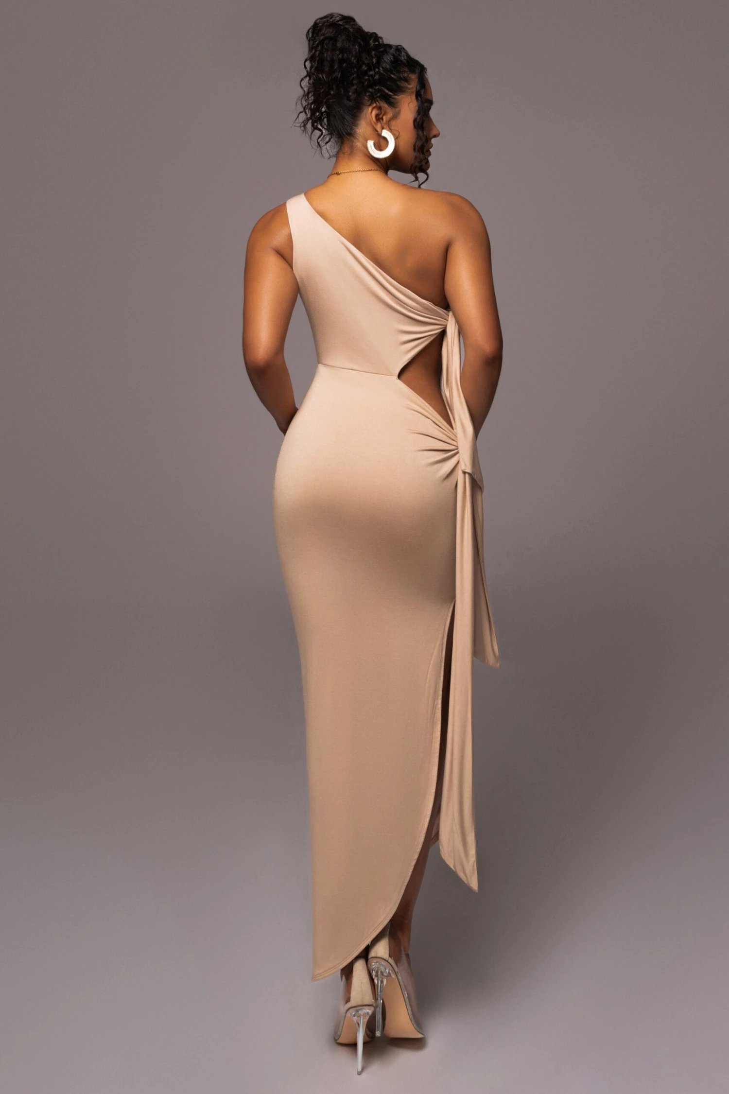 Tan Out Of Mind One Shoulder Dress 9 Tan Out Of Mind One Shoulder Dress - Image 9