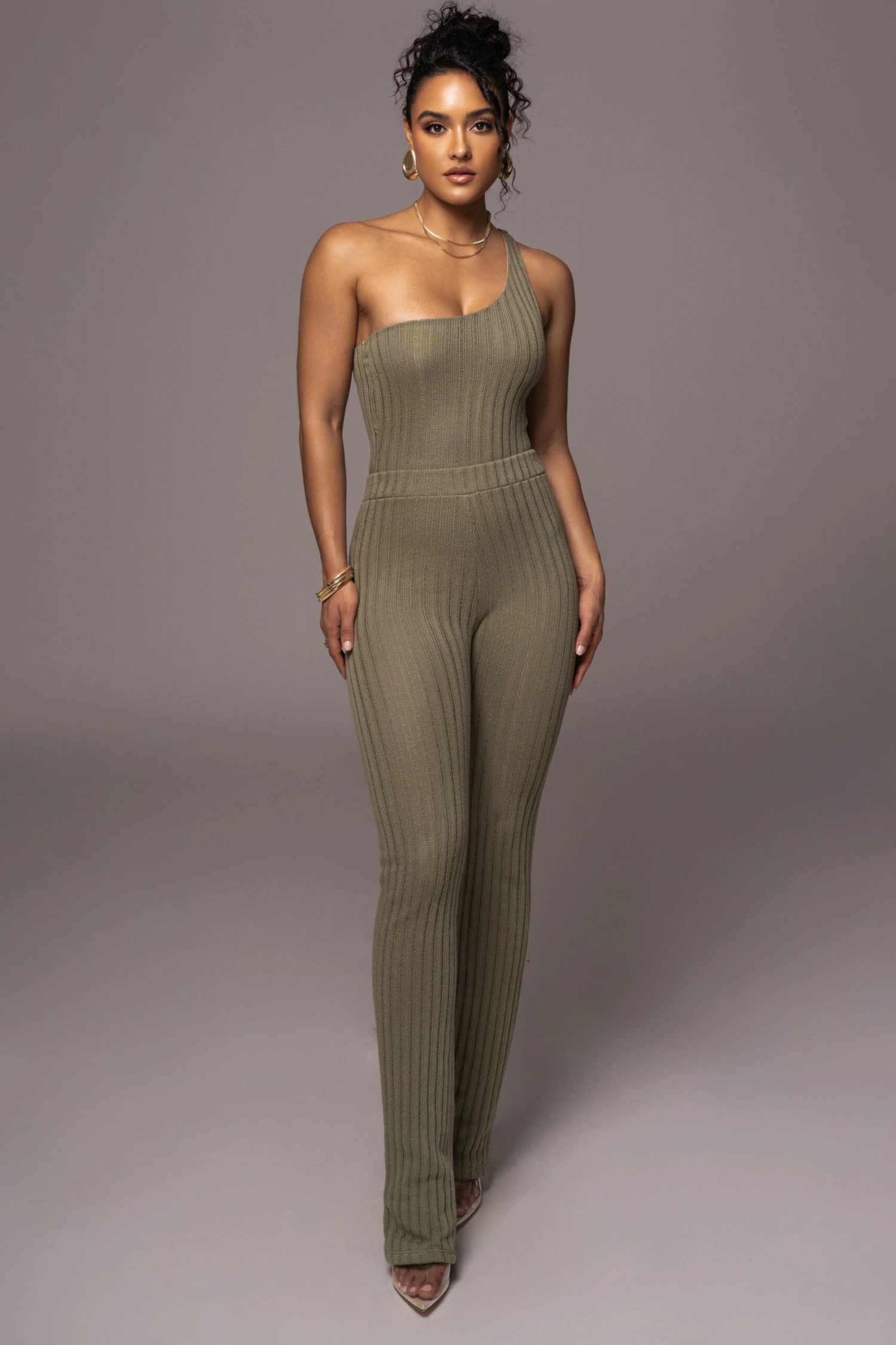 Olive Malibu Nights One Shoulder Bodysuit 4 Olive Malibu Nights One Shoulder Bodysuit - Image 4