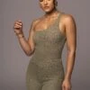 Olive Malibu Nights One Shoulder Bodysuit