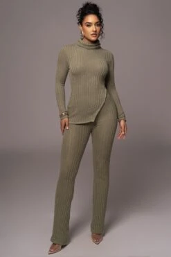 Olive One Call Away Ribbed Turtleneck Top -Jluxlabel Sale Store PRODUCT JUL262023 AUGDROP12 37
