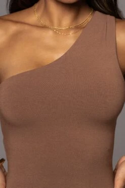Pecan Meara One Shoulder Dress -Jluxlabel Sale Store PRODUCT JUL282022 BASIX 214
