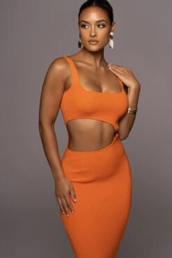 Orange Time After Time Dress -Jluxlabel Sale Store PRODUCT JUL72022 SUMMER4 12