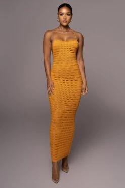 Apricot Palmas Crochet Maxi Dress -Jluxlabel Sale Store PRODUCT JUL72022 SUMMER4 53