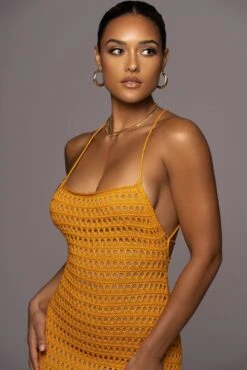 Apricot Palmas Crochet Maxi Dress -Jluxlabel Sale Store PRODUCT JUL72022 SUMMER4 57