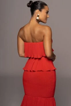 Red Casa Blanca Ruffle Dress -Jluxlabel Sale Store PRODUCT JUN22022 SUMMER3 120