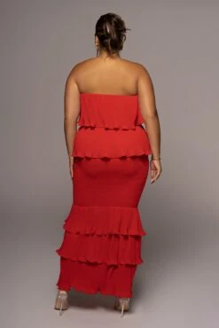 Red Casa Blanca Ruffle Dress -Jluxlabel Sale Store PRODUCT JUN82022 EXTENDED 61