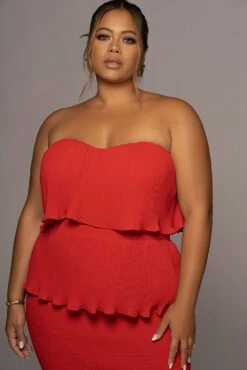 Red Casa Blanca Ruffle Dress -Jluxlabel Sale Store PRODUCT JUN82022 EXTENDED 62