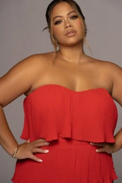 Red Casa Blanca Ruffle Dress -Jluxlabel Sale Store PRODUCT JUN82022 EXTENDED 63