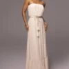 Beige Del Sol Linen Maxi Dress