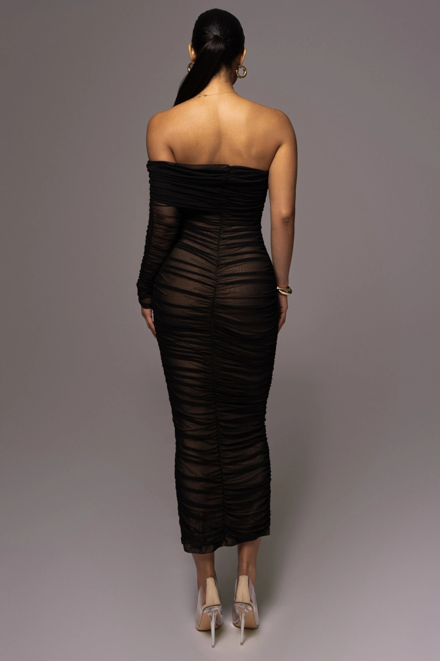 Black Denise Ruched Dress 8 Black Denise Ruched Dress - Image 8