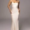 White Alessia Satin Maxi Dress