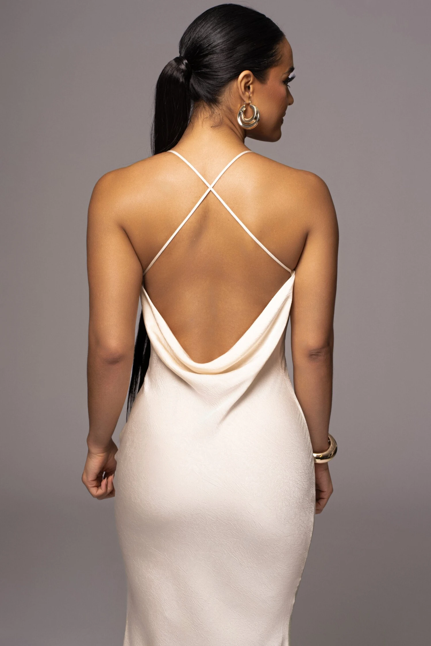 White Alessia Satin Maxi Dress 7 White Alessia Satin Maxi Dress - Image 7