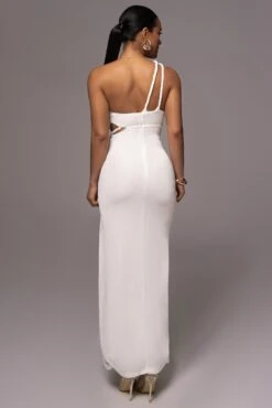 White Scarlet One Shoulder Maxi Dress -Jluxlabel Sale Store PRODUCT JUNE72023 NEWARRIVALS 69