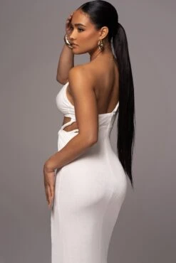 White Scarlet One Shoulder Maxi Dress -Jluxlabel Sale Store PRODUCT JUNE72023 NEWARRIVALS 71