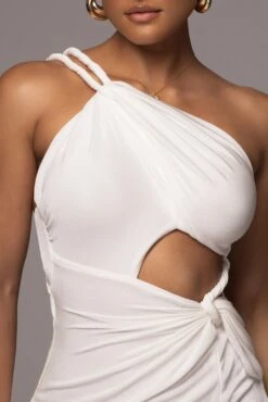 White Scarlet One Shoulder Maxi Dress -Jluxlabel Sale Store PRODUCT JUNE72023 NEWARRIVALS 74