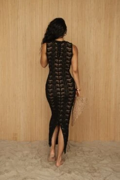 Black Mykonos Crochet Midi Dress -Jluxlabel Sale Store PRODUCT JUNE82023 CROCHET 178