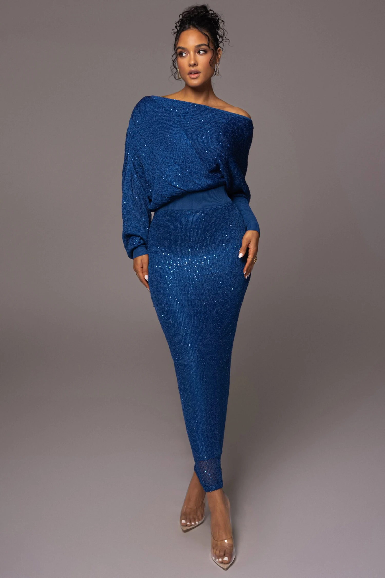 Blue Night Sky Sequin Skirt Set 3 Blue Night Sky Sequin Skirt Set - Image 3