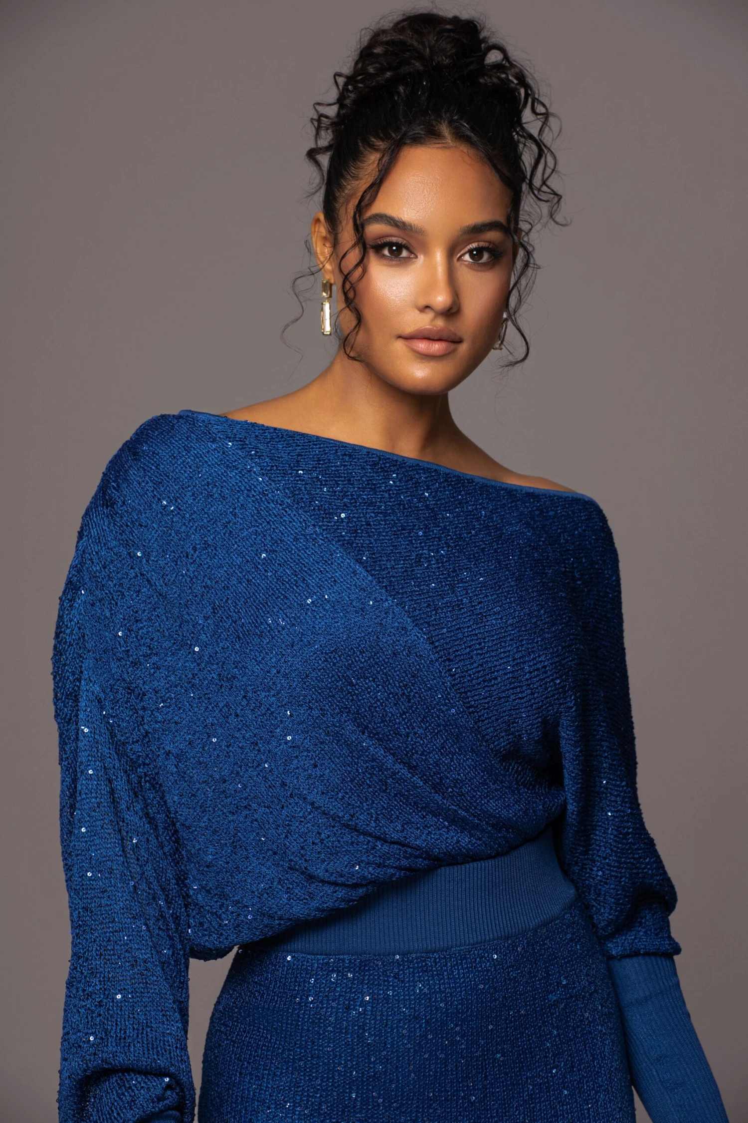 Blue Night Sky Sequin Skirt Set 2 Blue Night Sky Sequin Skirt Set - Image 2