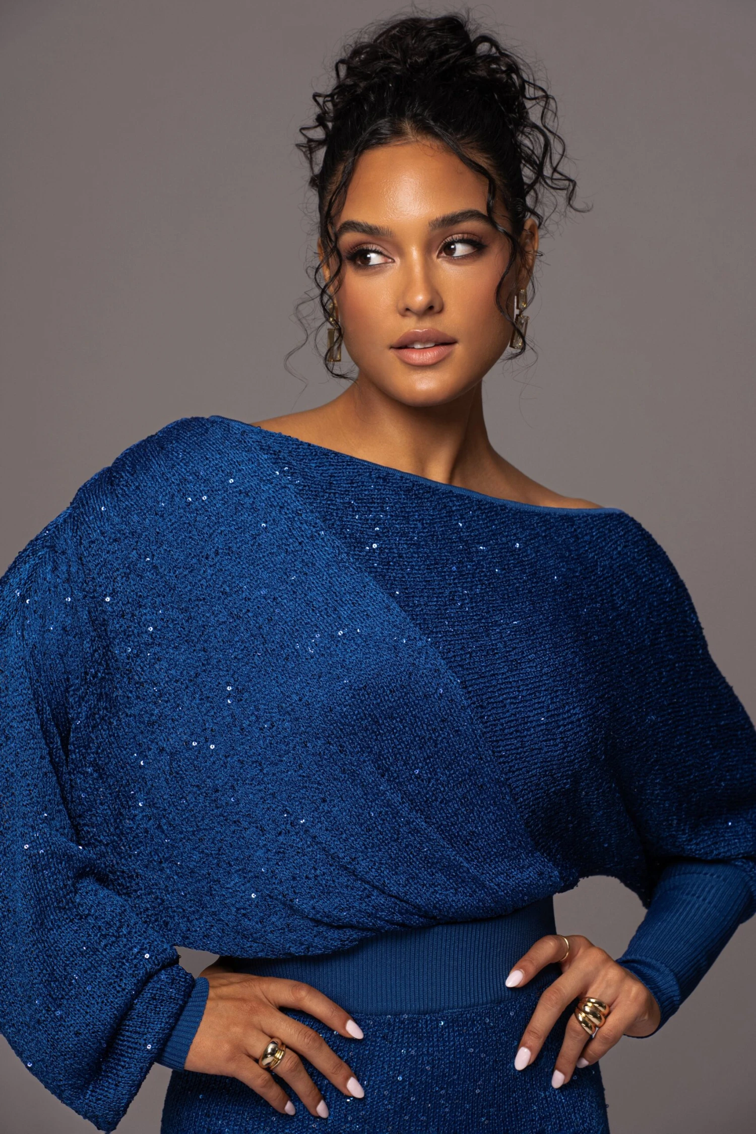 Blue Night Sky Sequin Skirt Set 5 Blue Night Sky Sequin Skirt Set - Image 5