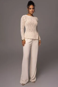 Light Beige Hideaway Crochet Knit Top -Jluxlabel Sale Store PRODUCT MAY172023 28