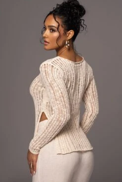 Light Beige Hideaway Crochet Knit Top -Jluxlabel Sale Store PRODUCT MAY172023 31