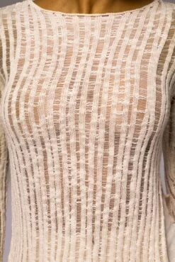 Light Beige Hideaway Crochet Knit Top -Jluxlabel Sale Store PRODUCT MAY172023 35
